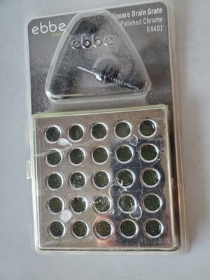 Ebbe Pro Polished Chrome Square Drain Grate E4401 New Open Package