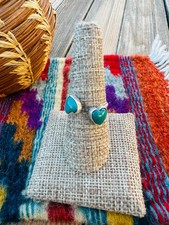 Handcrafted Turquoise  Sterling Silver Heart Adjustable Ring