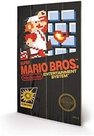 Pyramid International SW11295P Super Mario Bros. NES Cover Wood Print , Multi-Co