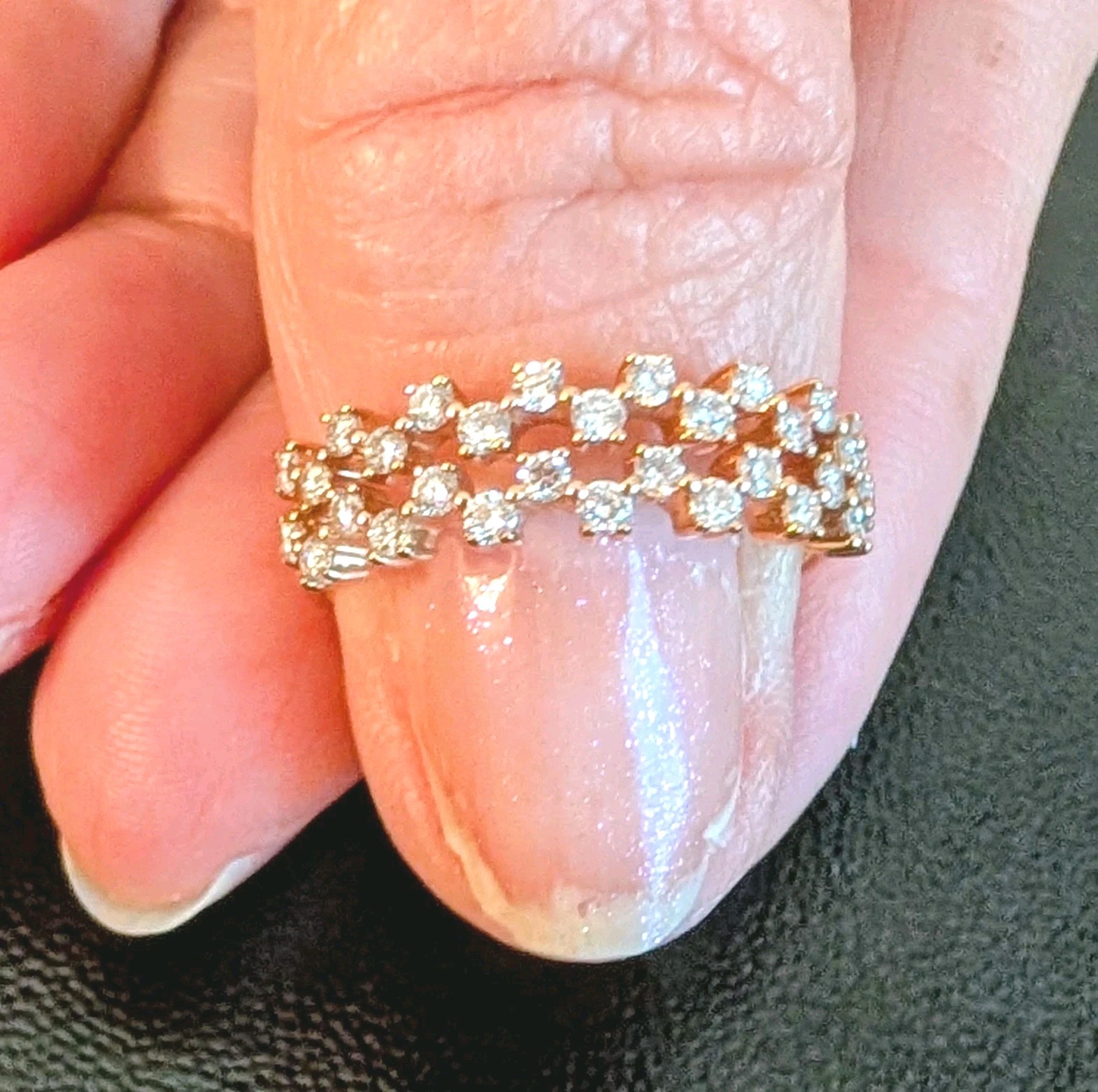 BEAUTIFUL UNIQUE INTERLOCKING DIAMOND STACKING RI… - image 7