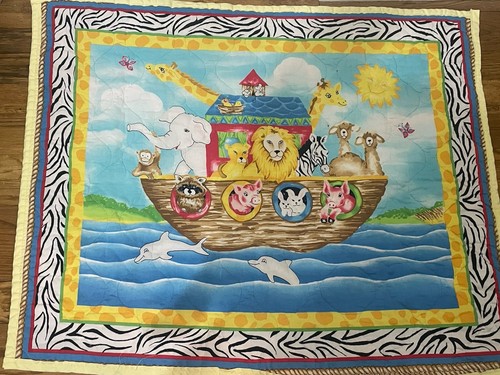 Trapunta vintage bambino Arca di Noè - fatta a mano reversibile molto colorata! - Foto 2 di 4