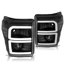 Headlight for 2011-2016 F250 F350 F450 F550 LED DRL Projector Black Housing