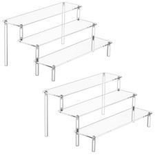 Acrylic Display Risers Set 2PCS Large Perfume Stand storage bin Clear