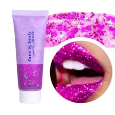 Fuchsia Body Glitter Gel Sparkly Hair Face Makeup for Festival Party 15g