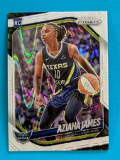 Aziaha James 2025 Panini Prizm WNBA (RC,SP) White Seismic Wave Prizm #83 Wings