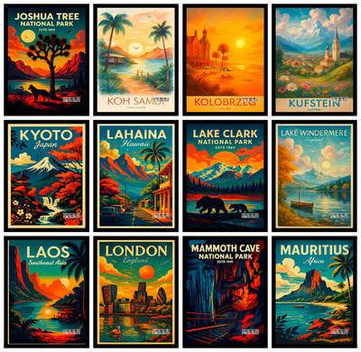 Metropolitan City Reise Poster | Moderne Skyline Wandkunstdruck | Zuhause & Büro