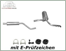Auspuff Set für Audi A2 8Z0 1.4 75PS Auspuffanlage Mitteltopf + Endschalldämpfer