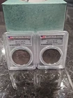 2024 SILVER PEACE & MORGAN DOLLAR PCGS MS70 ADVANCED RELEASE LABEL 2 COIN SET