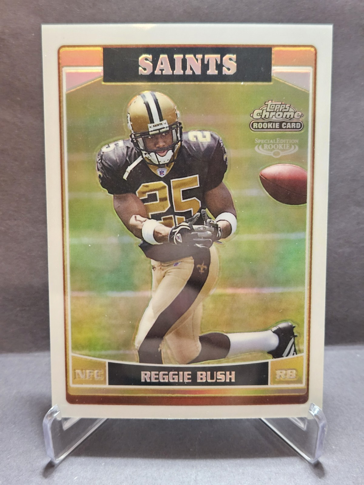 2006 Topps Chrome REGGIE BUSH #221 Refractor RC #221 ROOKIE New Orleans Saints