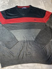 U.S. Polo Assn. Men  s V-neck Long Sleeve Light Pullover Sweater Size Large READ