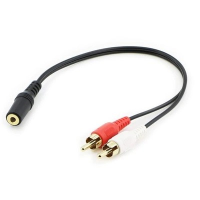 3.5mm Stereo Female Mini Jack to 2 Male RCA to Headphone Plug Adapter Y-Cable