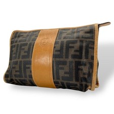 Pochette pochette FENDI modello Zucca marsupio tela pelle con logo marrone dal Giappone