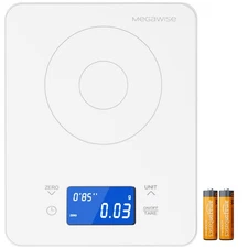 MEGAWISE High Precision Coffee Scale with Timer, Battery Power Supply, Waterp...