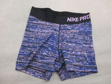 Nike Pro Size XS Girls Multicolor Compression Pull On Athletic Sport Shorts 091
