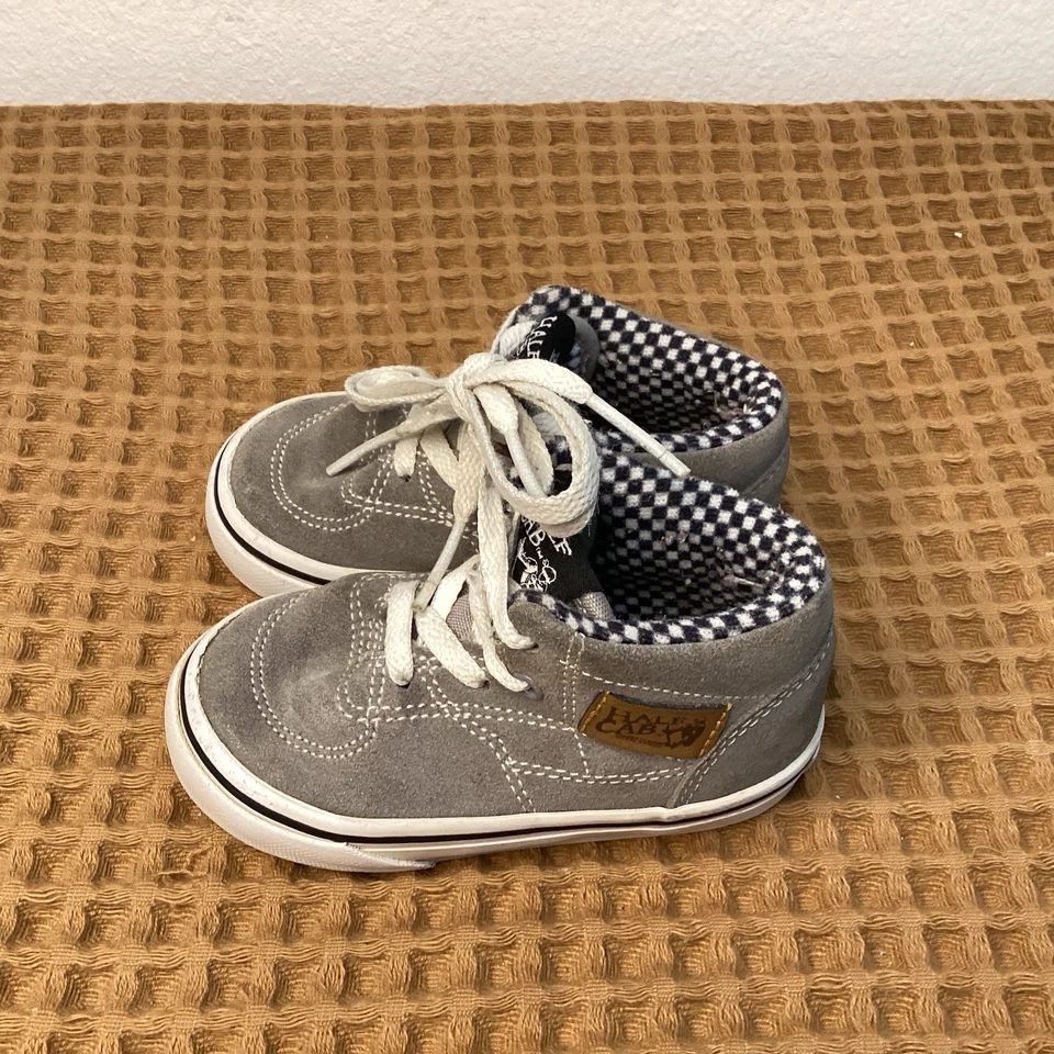 Zapatillas Vans Unisex Bebé Talla 5 Niño Pequeño Media Cabina Patín Medio Top Con Cordones Gris Foto 4 de 4