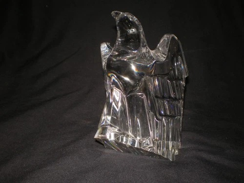 70's Vtg Steuben 5.5" Eagle Bird Figurine Crystal Art Glass Discontinued Signed