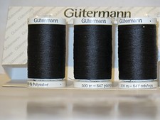 Sew-All, All PurposeThread 547 Yards-Black GUTERMANN Thread 3 Pack Black 