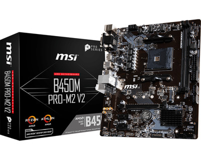 MSI PRO B450M-PRO VDH MAX / V2 AMD AM4 Micro ATX Motherboard   Open Box, Unused