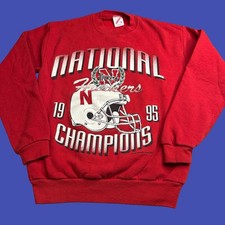Nebraska Huskers Youth XL 18 Sweatshirt Vintage 1995 National Champions