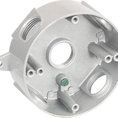 5 Hole 3/4-Inch Holes Weatherproof Round Electrical Outlet Box with Gray