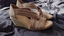 Office Wedges Size 37 Brown Suede Leather
