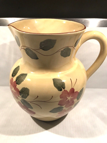 Sole Di Toscana Hand Painted In Italy Ceramiche Toscana Pitcher Floral & Leaves