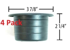 ProFurnitureParts 4 Pack- 3 7/8 Black Plastic Cup Holder Sofa Boat Car Truck