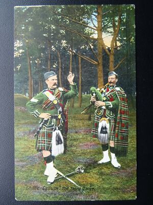 Schottland THE CHILLIE CALLUM Der schottische Schwerttanz - alte Postkarte von Valentine