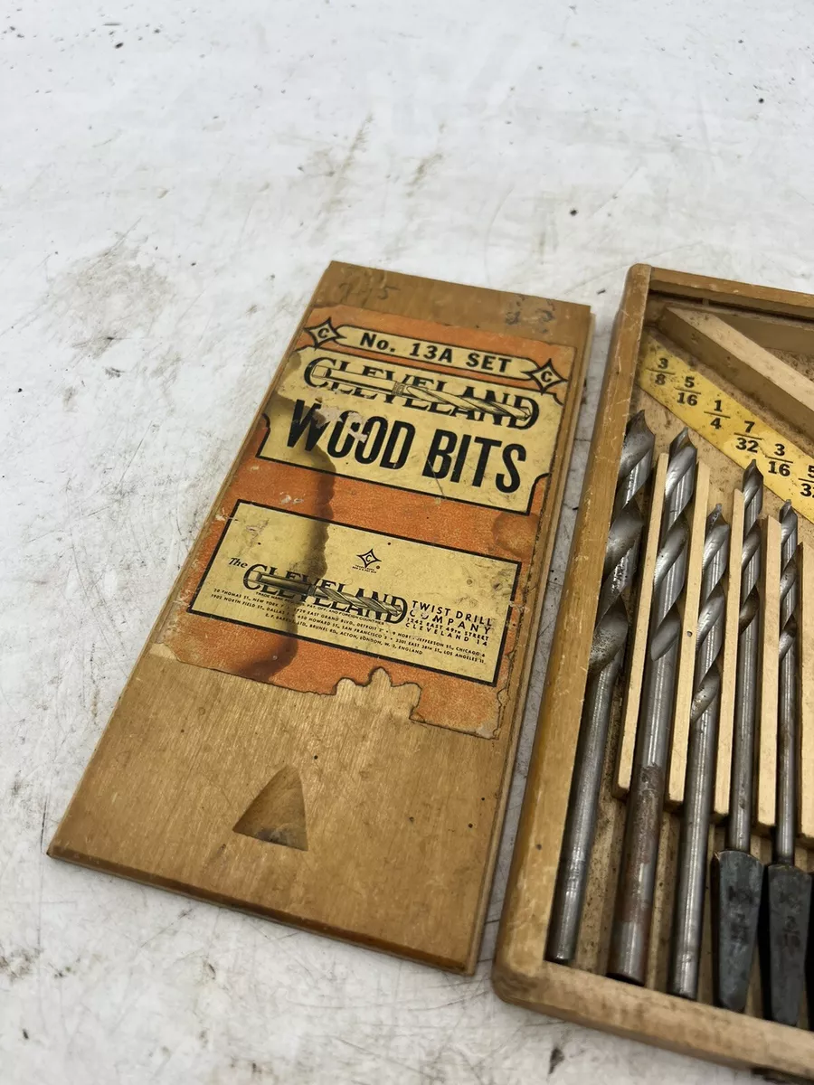 VINTAGE Tools No 13A Bit Set Cleveland Twist Drill Company Wood