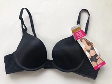 NWT Maidenform ONE FAB FIT PUSH UP Underwire Bra 07180 34A Black