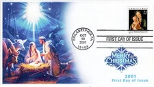 AO-3536–5, 2001, Madonna an Child, First Day Cover, Add-on Cachet, Standard Post