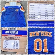 Pets First New York Knicks Pet T-Shirt - X Small Up 8 Lbs 6-9 Brand New