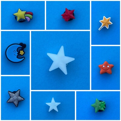Schuhstecker/Shoe Charms/Pin für Clogs MOND/STERN/STERNSCHNUPPE/NACHTLEUCHTEND