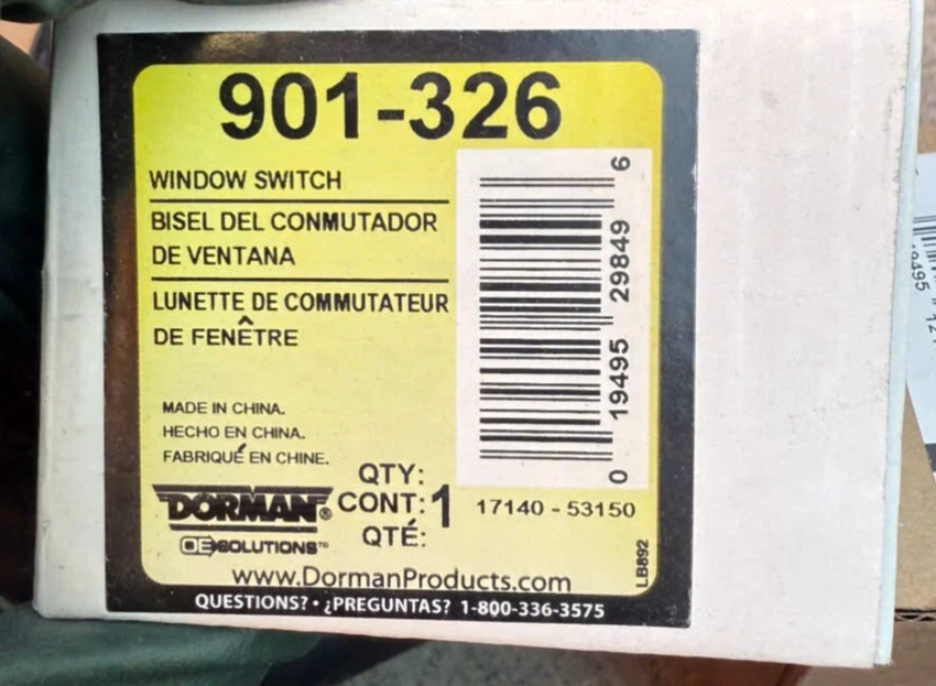 Interruptor de ventana de puerta Dorman 901-326 se adapta a 03-08 Lincoln Town Car Foto 2 de 2