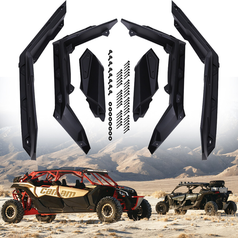 For Can-Am Maverick X3 Turbo R 2017-2025 Plastic Extended Fender Flares Black
