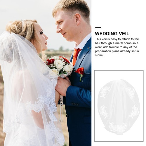 Schleier mit Bohrer Braut Junggesellinnenabschied Schleife Hochzeit kurz Braut weiß Schleier - Bild 9 von 11