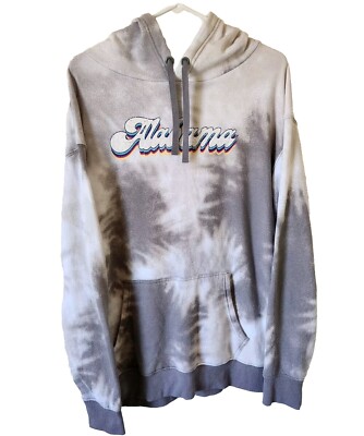 Creative Apparel Concepts Alabama Adult XL Tie Dye Hoodie Gray White - Main Image