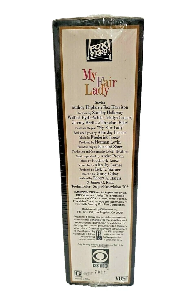 My Fair Lady VHS 2-Tape Movie 30th Anniversary Letterboxed Edition New Sealed - Image 4 of 4