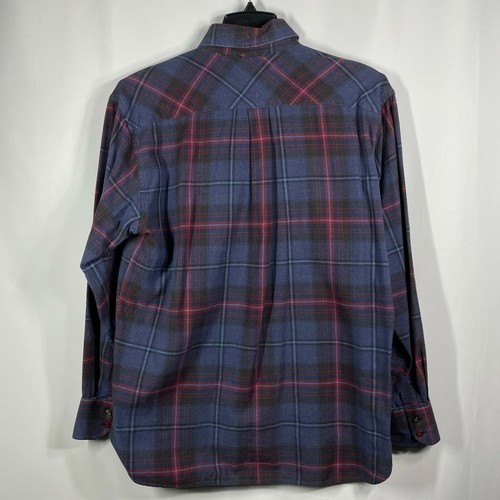 Tommy Hilfiger Button Down Men's Med Blue Red Tartan Plaid Lightweight Flannel - Picture 6 of 8