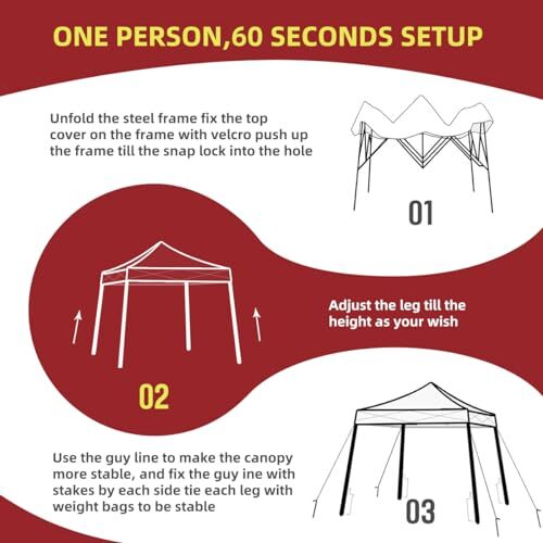 10x10 Portable Pop Up Outdoor Canopy Tent 10 x 10 ft Base / 8 x 8 ft Top&iuml;&frac14;&OElig; Red