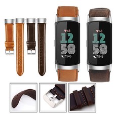 Bands For Fitbit Charge 5 6 Genuine Leather Band Replacement Strap Wristband