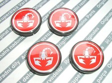 GENUINE FIAT ABARTH alloy wheel center caps set  COUPE UNO CINQUECENTO SEICENTO