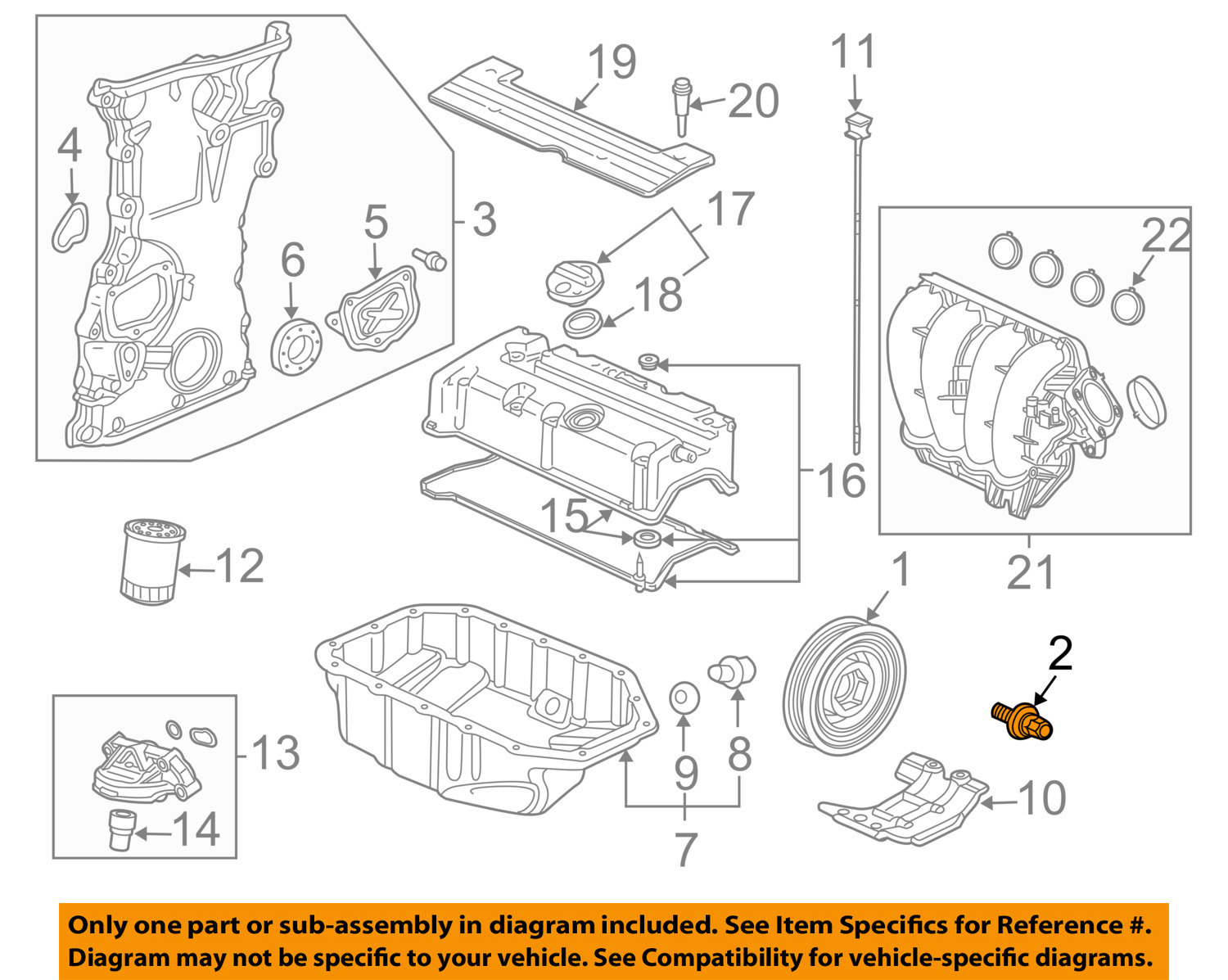 94-01 ACURA INTEGRA OEM CRANKSHAFT CRANK SHAFT BOLT 90017-PR3-003