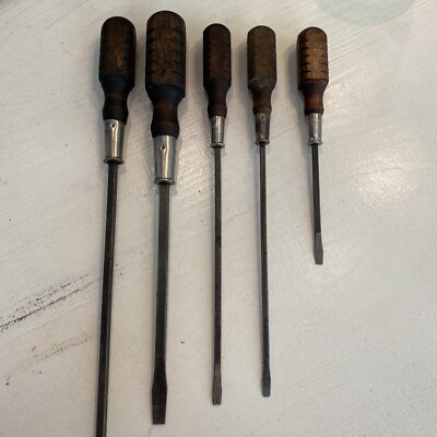 Vintage Mac Tools Set of 5 Wood Handle Screw Driver Set | eBay