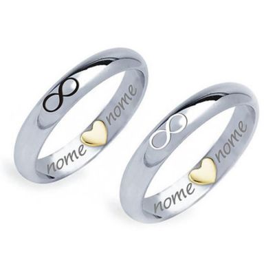 CUSTOM 925 SILVER INFINITY BLACK AND WHITE GOLD LOVE RINGS