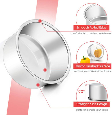 Homikit 4 Zoll Runde Kuchenformen - 4er Set | Edelstahl Backformen