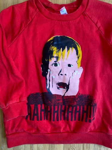 Vintage Home Alone Kevin Sweatshirt RED Cotton USA American Apparel kids size 6 - Picture 5 of 10