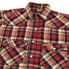 Vintage 90s Five Brother Heavy Long Sleeve Flannel Shirt Size Medium Mens