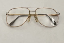 New Double Bridged Santoni Gold & Silver Aviator Glasses Demo Lenses 57-16-145
