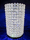 STUNNING Mid Century Faceted Crystal Glass Vase / Candle Holder Centerpiece 9.5”